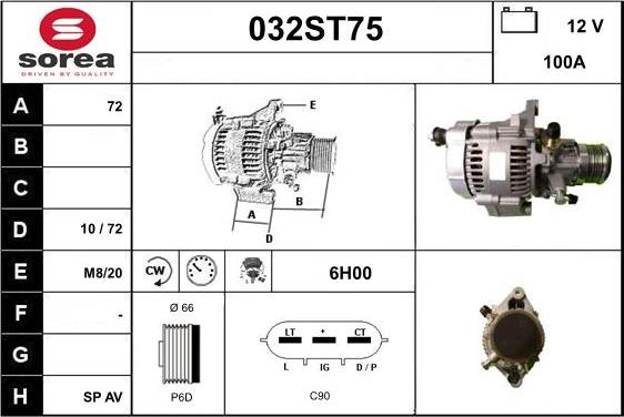 STARTCAR 032ST75 - Генератор vvparts.bg