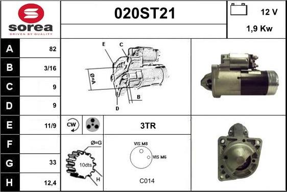 STARTCAR 020ST21 - Стартер vvparts.bg