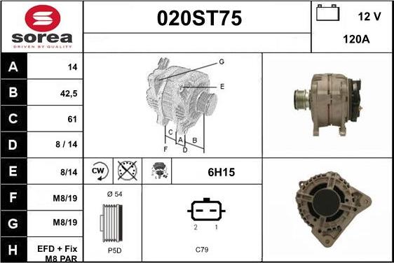 STARTCAR 020ST75 - Генератор vvparts.bg