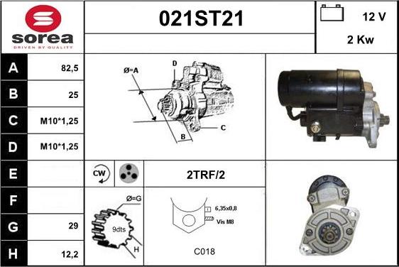 STARTCAR 021ST21 - Стартер vvparts.bg