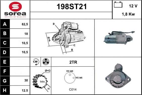 STARTCAR 198ST21 - Стартер vvparts.bg