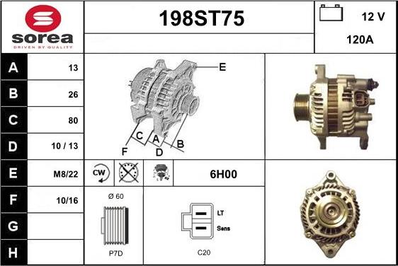 STARTCAR 198ST75 - Генератор vvparts.bg