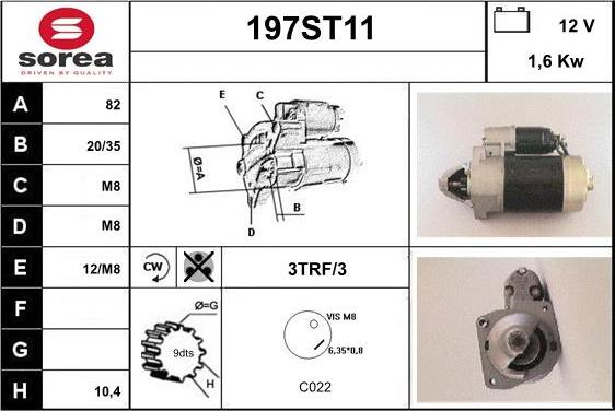 STARTCAR 197ST11 - Стартер vvparts.bg