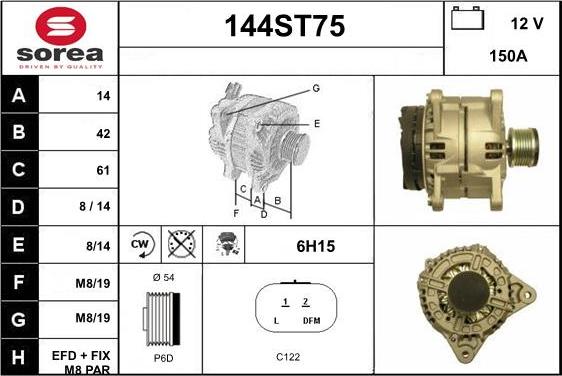 STARTCAR 144ST75 - Генератор vvparts.bg