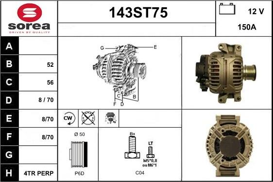 STARTCAR 143ST75 - Генератор vvparts.bg