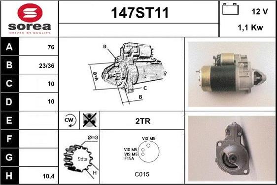 STARTCAR 147ST11 - Стартер vvparts.bg