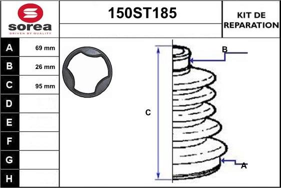 STARTCAR 150ST185 - Маншон, полуоска vvparts.bg