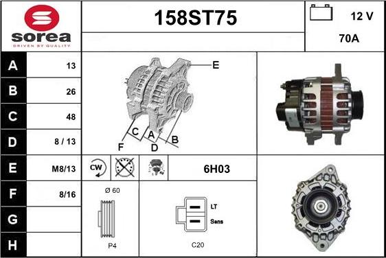 STARTCAR 158ST75 - Генератор vvparts.bg