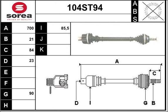 STARTCAR 104ST94 - Полуоска vvparts.bg