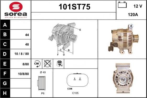 STARTCAR 101ST75 - Генератор vvparts.bg