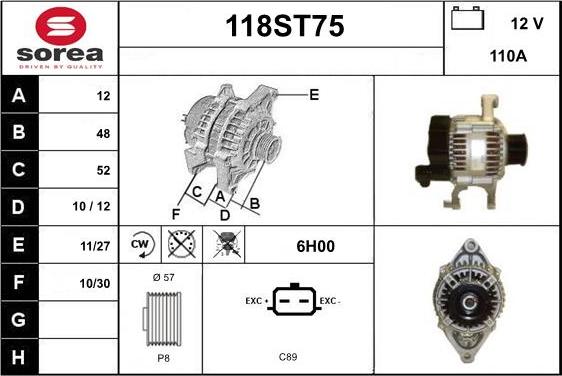 STARTCAR 118ST75 - Генератор vvparts.bg