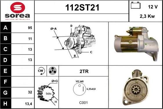 STARTCAR 112ST21 - Стартер vvparts.bg