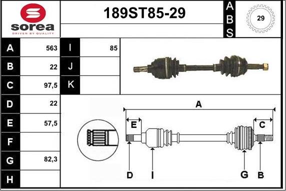 STARTCAR 189ST85-29 - Полуоска vvparts.bg