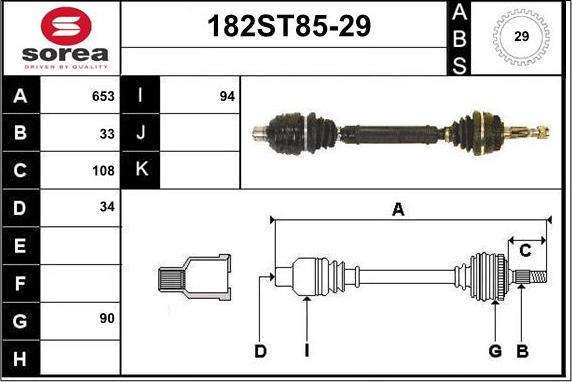 STARTCAR 182ST85-29 - Полуоска vvparts.bg