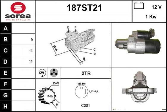 STARTCAR 187ST21 - Стартер vvparts.bg