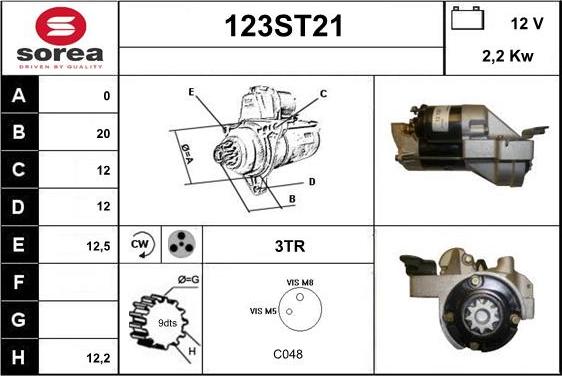 STARTCAR 123ST21 - Стартер vvparts.bg