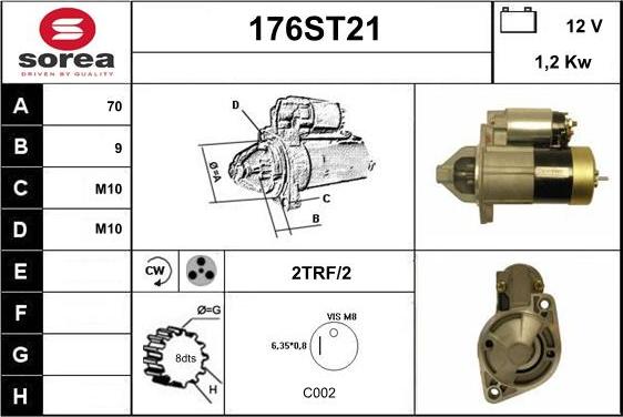 STARTCAR 176ST21 - Стартер vvparts.bg