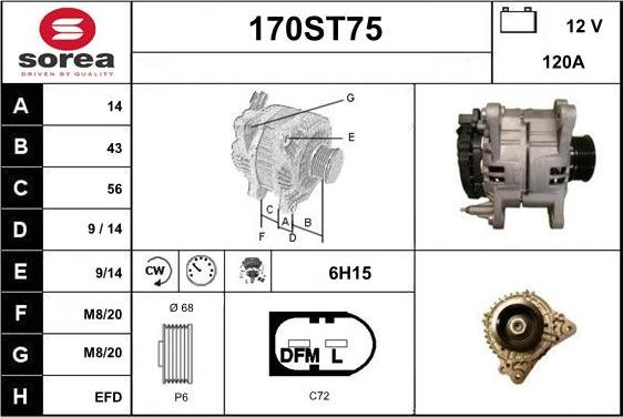 STARTCAR 170ST75 - Генератор vvparts.bg