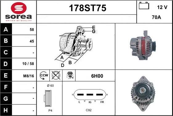 STARTCAR 178ST75 - Генератор vvparts.bg