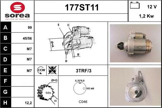 STARTCAR 177ST11 - Стартер vvparts.bg