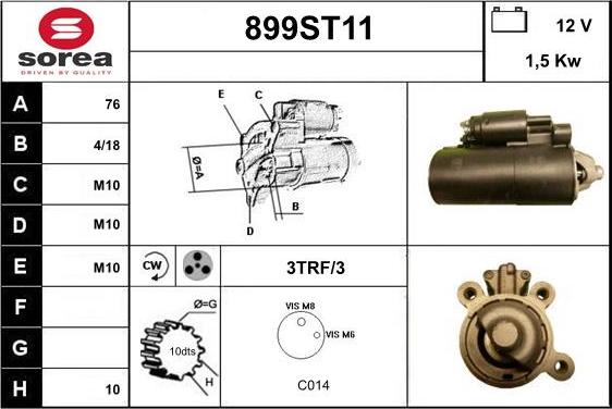 STARTCAR 899ST11 - Стартер vvparts.bg