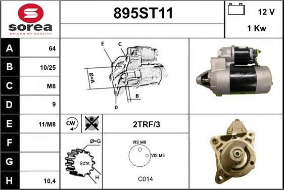 STARTCAR 895ST11 - Стартер vvparts.bg