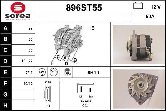 STARTCAR 896ST55 - Генератор vvparts.bg