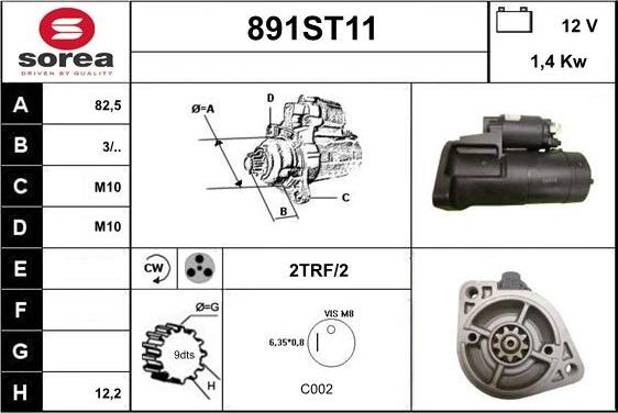 STARTCAR 891ST11 - Стартер vvparts.bg