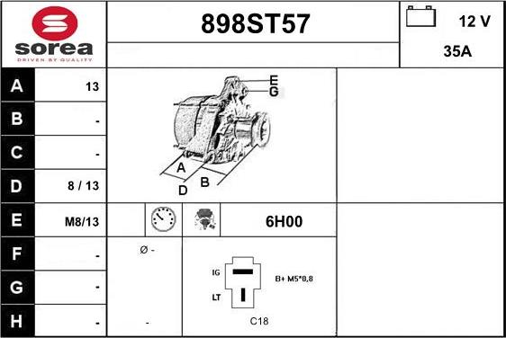 STARTCAR 898ST57 - Генератор vvparts.bg