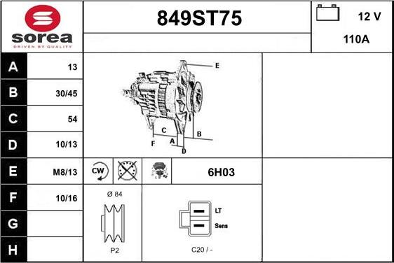 STARTCAR 849ST75 - Генератор vvparts.bg