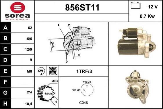 STARTCAR 856ST11 - Стартер vvparts.bg