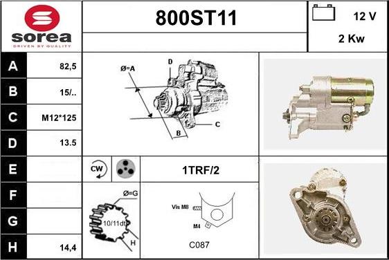 STARTCAR 800ST11 - Стартер vvparts.bg