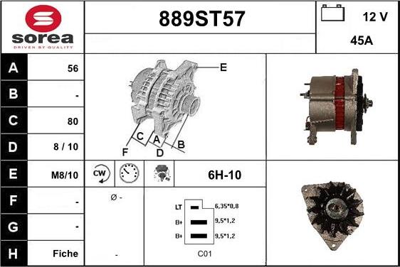 STARTCAR 889ST57 - Генератор vvparts.bg