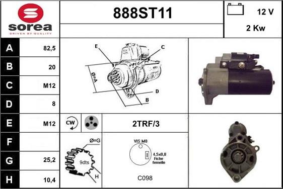 STARTCAR 888ST11 - Стартер vvparts.bg