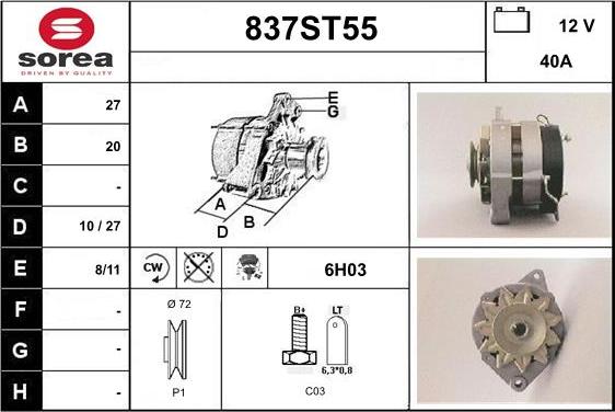 STARTCAR 837ST55 - Генератор vvparts.bg