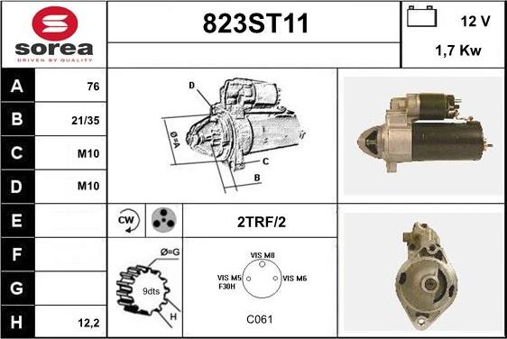 STARTCAR 823ST11 - Стартер vvparts.bg