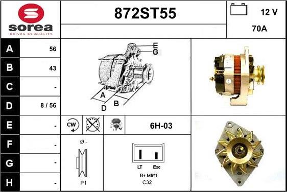 STARTCAR 872ST55 - Генератор vvparts.bg