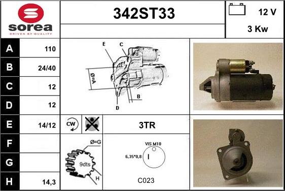 STARTCAR 342ST33 - Стартер vvparts.bg