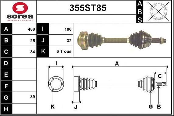 STARTCAR 355ST85 - Полуоска vvparts.bg