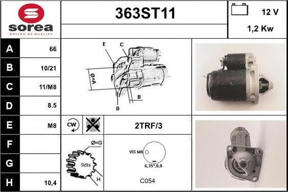 STARTCAR 363ST11 - Стартер vvparts.bg