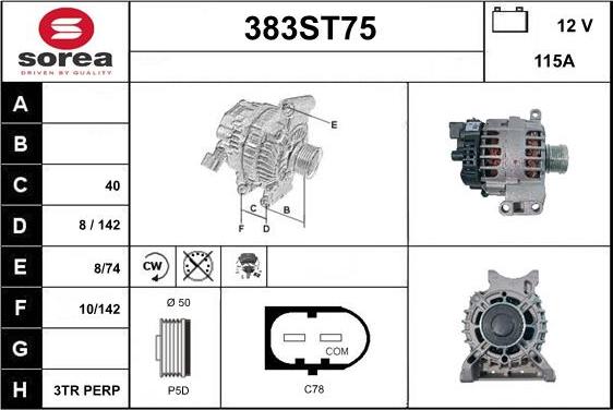 STARTCAR 383ST75 - Генератор vvparts.bg