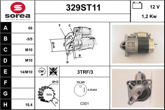 STARTCAR 329ST11 - Стартер vvparts.bg