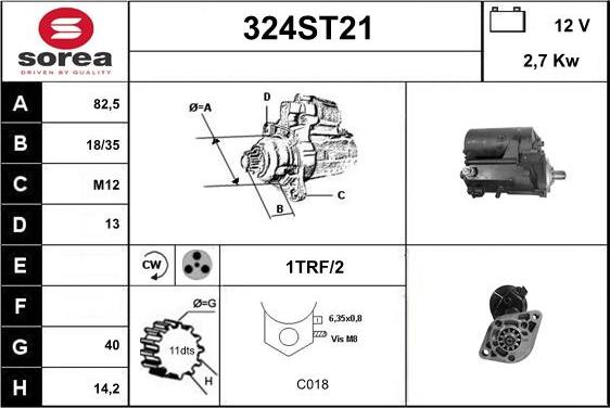 STARTCAR 324ST21 - Стартер vvparts.bg