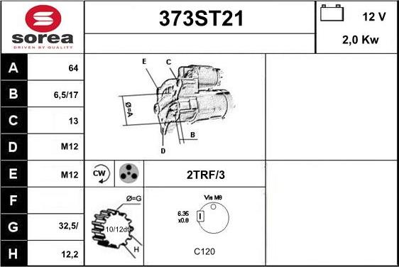 STARTCAR 373ST21 - Стартер vvparts.bg