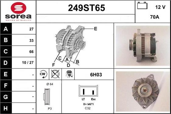 STARTCAR 249ST65 - Генератор vvparts.bg