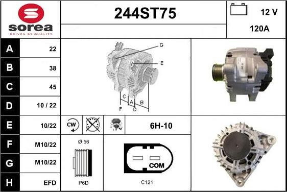 STARTCAR 244ST75 - Генератор vvparts.bg