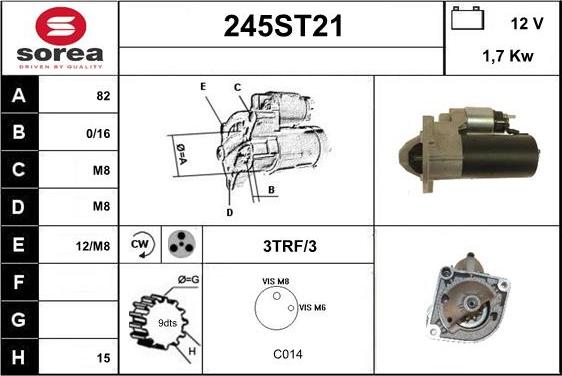 STARTCAR 245ST21 - Стартер vvparts.bg