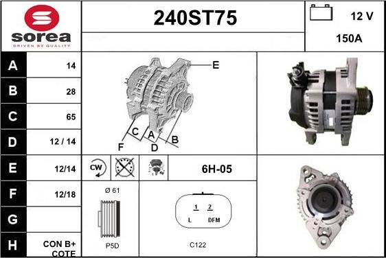 STARTCAR 240ST75 - Генератор vvparts.bg