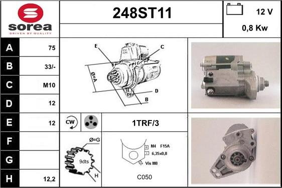 STARTCAR 248ST11 - Стартер vvparts.bg