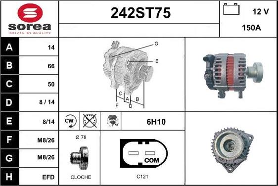 STARTCAR 242ST75 - Генератор vvparts.bg